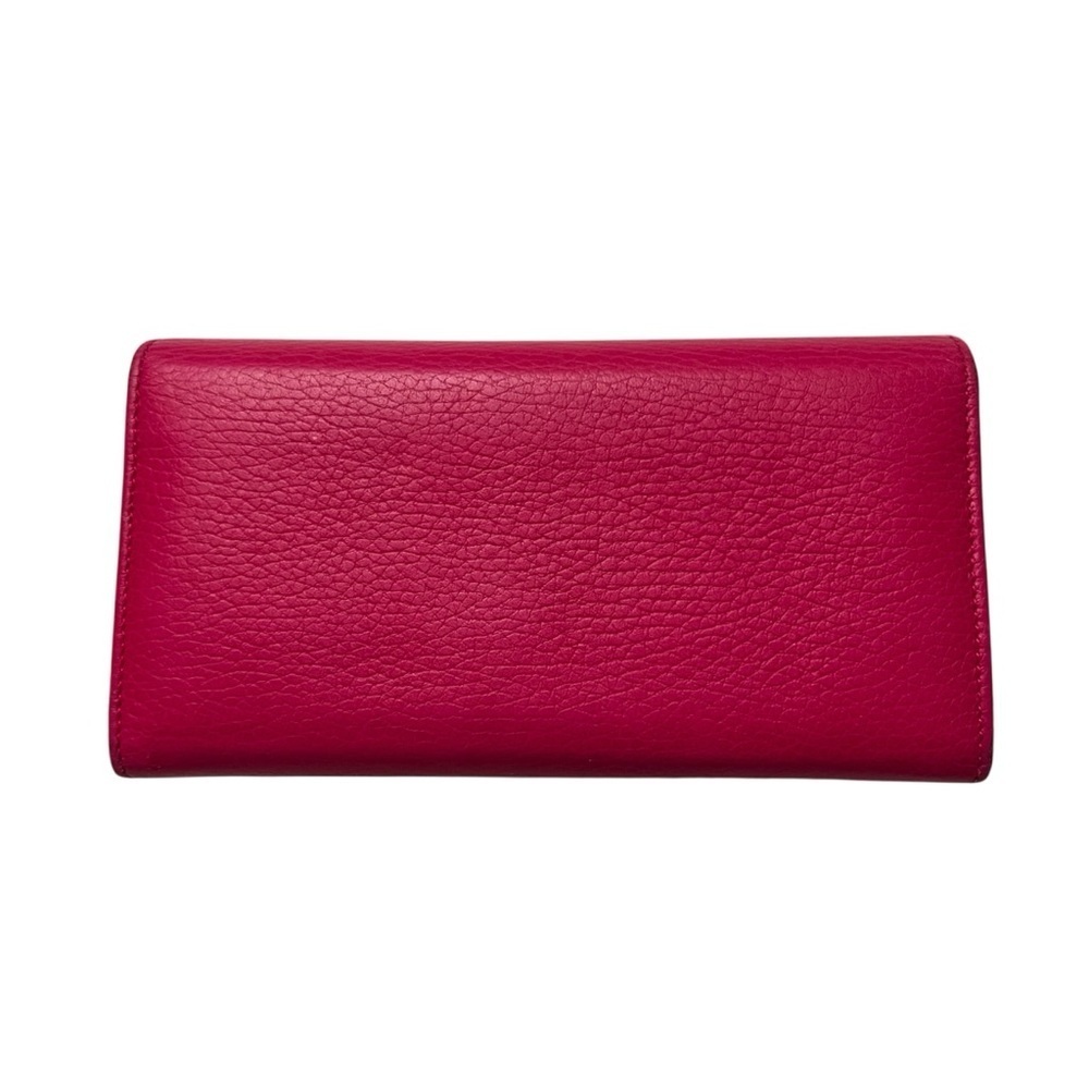 Gucci GG Marmont Calfskin Pebbled Leather Hot Pink Barbie Continental Wallet - Picture 3 of 15
